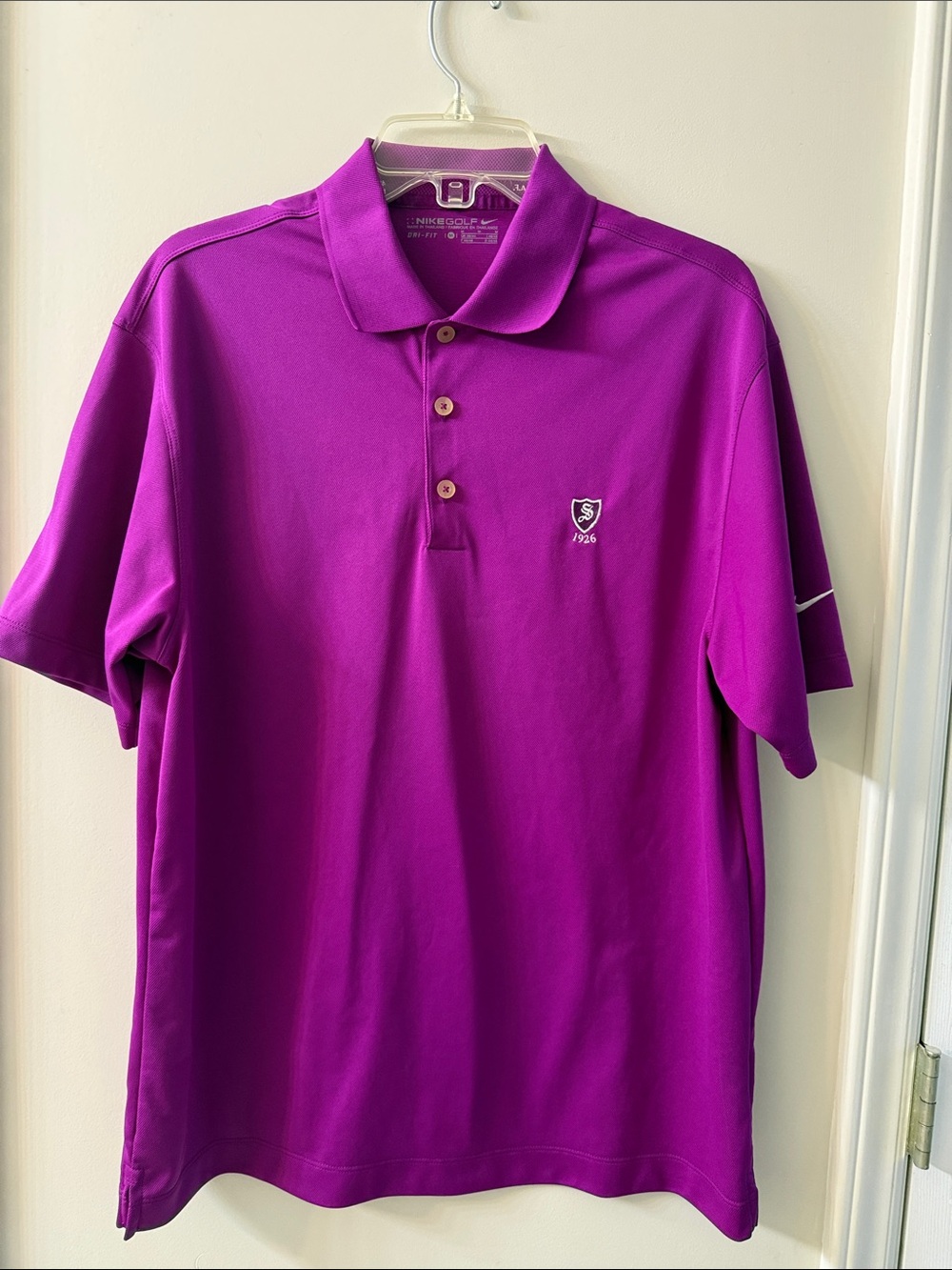 Nike Men's Vivid Magenta Polo Shirt - Short Sleeve